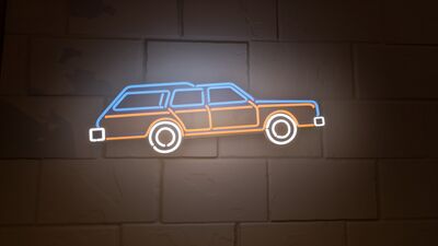 Neon Wagon Sign