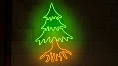 Neon Pine Tree Sign